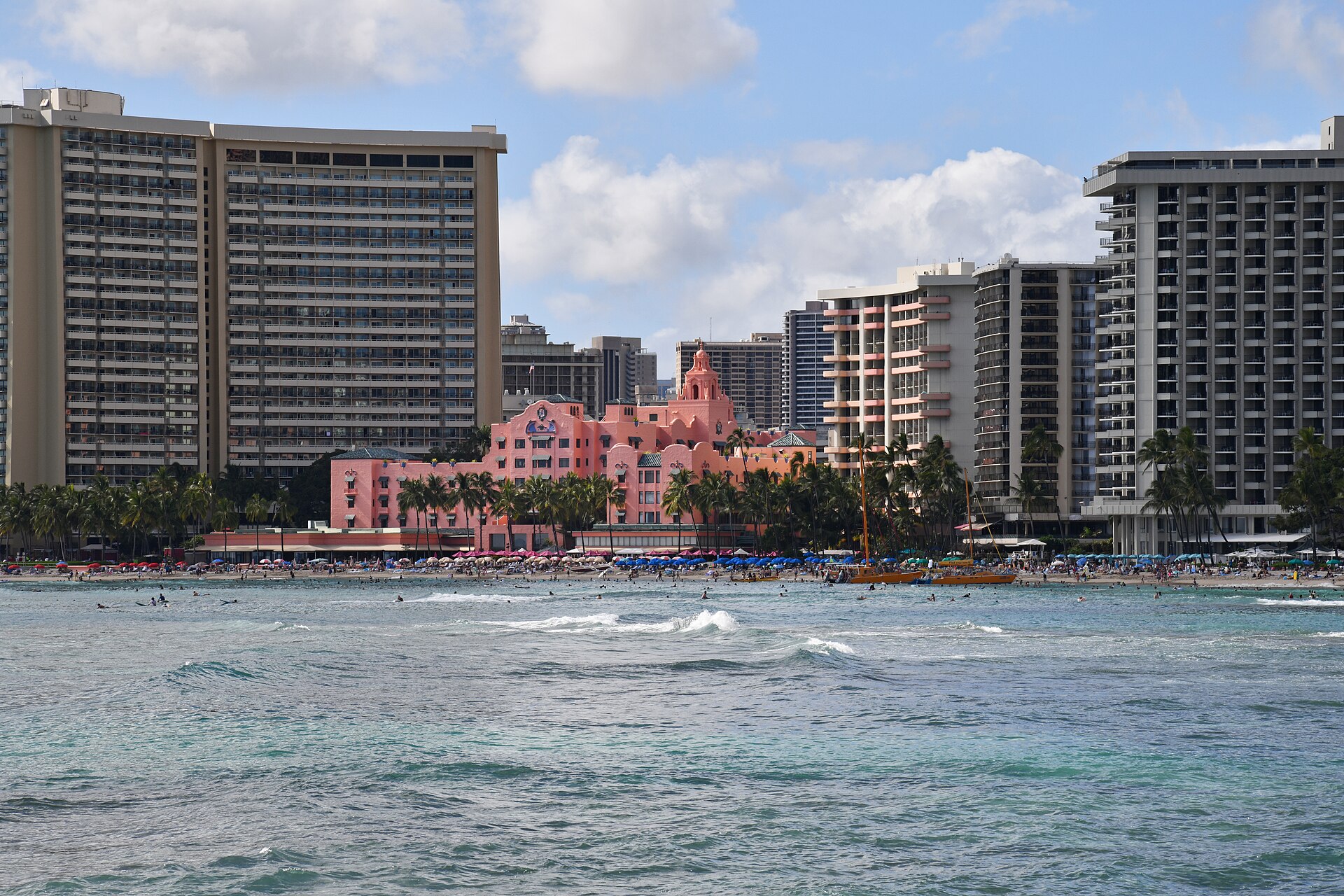 The Royal Hawaiian, the “Pink Palace of the Pacific,” opened 1927